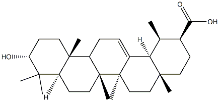 [18α,20β,(+)]-3α-Hydroxyurs-12-ene-30-oic acid Structure