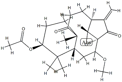 (1aR,2S,5aR,8S,9aR,11aR)-8-(Acetyloxy)-1a,2,3,4,5a,6,7,8,9,9a,10,11-dodecahydro-11-methoxy-5a,9,9-trimethyl-13-methylene-5H-2,11a-ethanobenzo[5,6]cyclodec[1,2-b]oxirene-5,12-dione 구조식 이미지