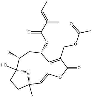 8α-Tigloyloxyhirsutinolide 13-O-acetate 구조식 이미지