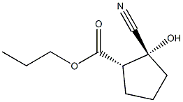 Cyclopentanecarboxylic acid, 2-cyano-2-hydroxy-, propyl ester, (1R,2S)-rel- (9CI) Structure