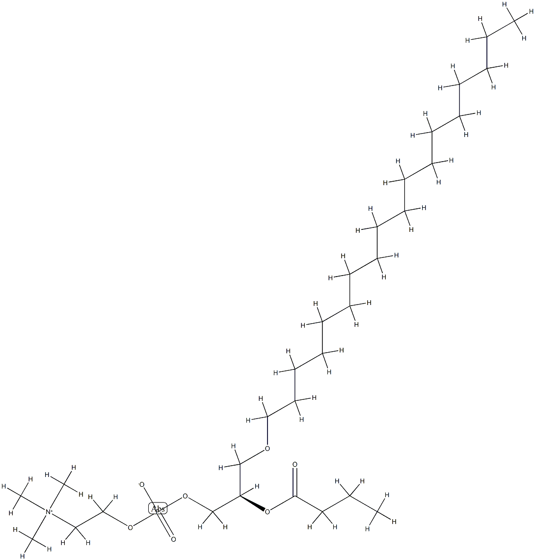 1-0-octadecyl-2-butyryl-sn-glycero-3-phosphocholine 구조식 이미지