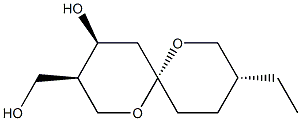 (3R,6R,9R)-9-Ethyl-4β-hydroxy-1,7-dioxaspiro[5.5]undecane-3β-methanol 구조식 이미지