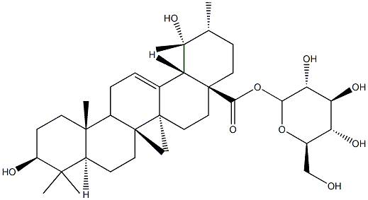 PoMolic acid 28-O-beta-D-glucopyranosyl ester 구조식 이미지