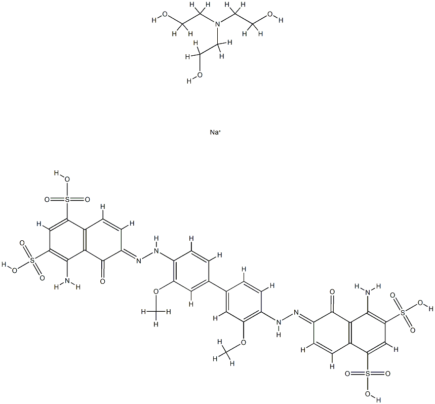 6,6'-[(3,3'-dimethoxy[1,1'-biphenyl]-4,4'-diyl)diazo]bis[4-amino-5-hydroxynaphthalene-1,3-disulphonic] acid, sodium salt, compound with 2,2',2''-nitrilotriethanol Structure