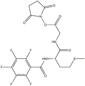 N-pentafluorobenzoylmethionylglycine-N-hydroxysuccinimide ester Structure