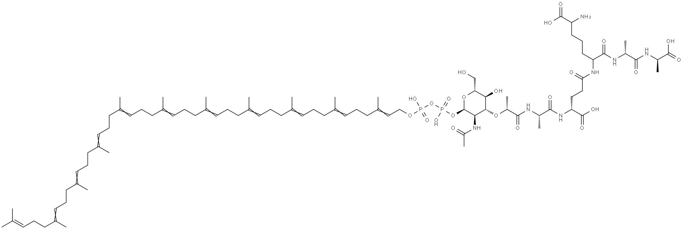 undecaprenyl biphosphate-N-acetylmuramoyl-pentapeptide 구조식 이미지