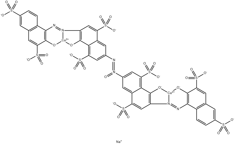 octasodium [mu-[[3,3'-azoxybis[8-hydroxy-7-[(2-hydroxy-3,6-disulpho-1-naphthyl)azo]naphthalene-1,5-disulphonato]](12-)]]dicuprate(8-) Structure