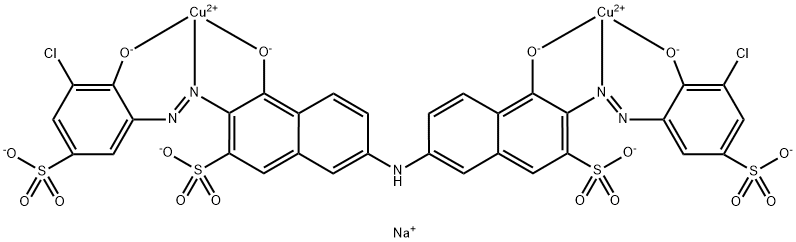 tetrasodium [mu-[[7,7'-iminobis[3-[(3-chloro-2-hydroxy-5-sulphophenyl)azo]-4-hydroxynaphthalene-2-sulphonato]](8-)]]dicuprate(4-) 구조식 이미지