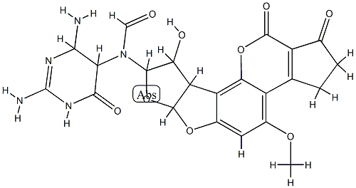 2,3-dihydro-2,3-(N(5)-formyl-2',5',6'-triamino-4-oxo-N(5)-pyrimidyl)-3-hydroxyaflatoxin B(1) Structure