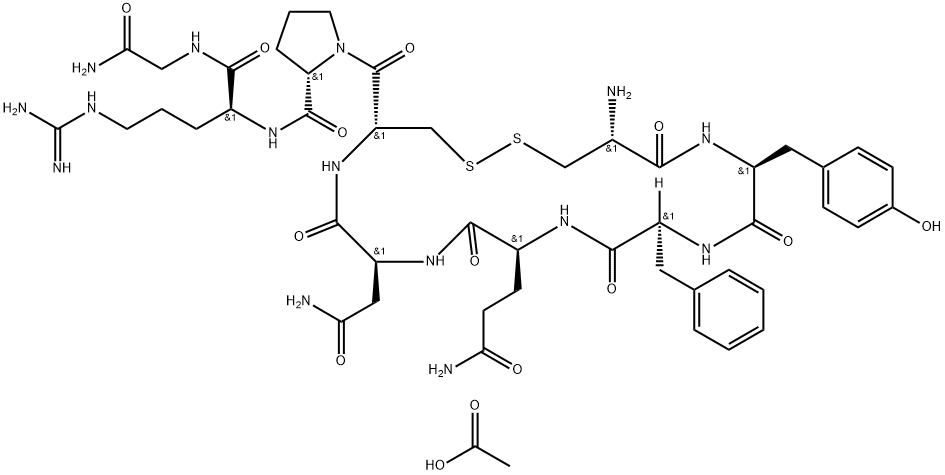 Vasopressin, 8-l-arginine-, monoacetate (salt)  Structure