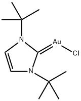 Chloro[1,3-bis(t-butyl)-2H-imidazol-2-ylidene]gold(I) 구조식 이미지
