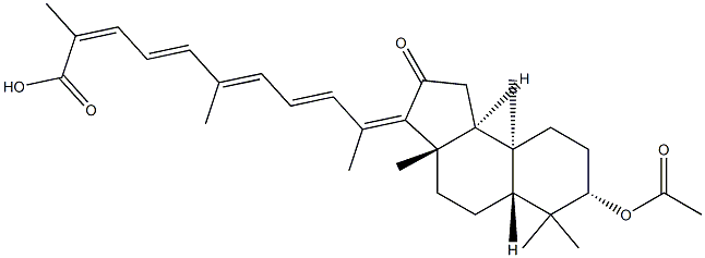 (8α,9β,14Z,16E,17aE,22E,24Z)-3β-(Acetyloxy)-15-methyl-13-oxo-D-homo-C,30-dinor-13,17a-seco-5α-dammara-14,16,17a(20),22,24-penten-26-oic acid 구조식 이미지