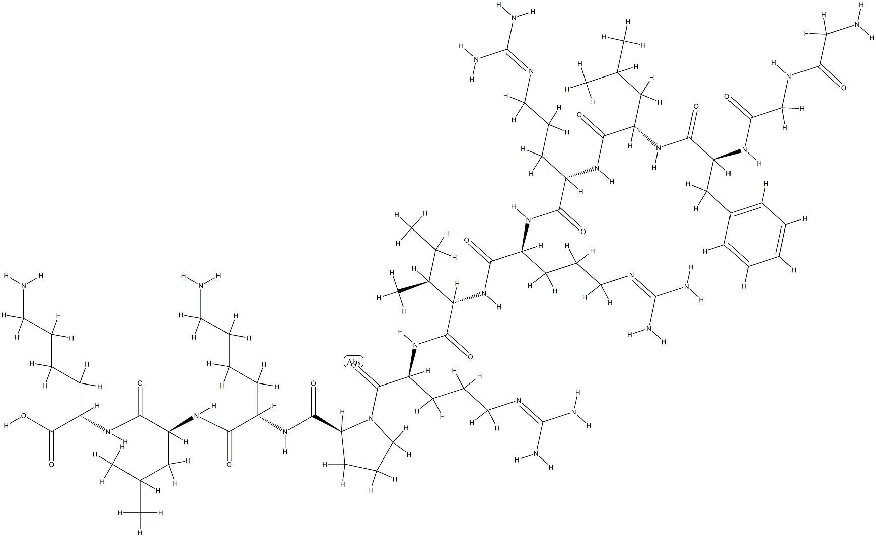 dynorphin A, desTyr(1)-desTrp(14)-desAsp(15)-desAsn(16)-desGlu(17)- Structure