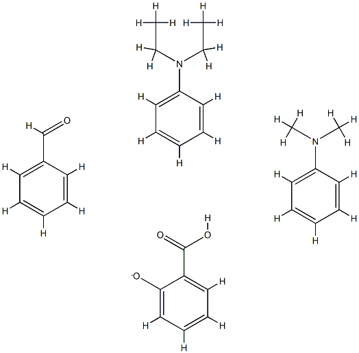 Benzoic acid, 2-hydroxy-, ion(1-), salts with oxidized benzaldehyde-N,N-diethylbenzenamine-N,N-dimethylbenzenamine reaction products  Structure