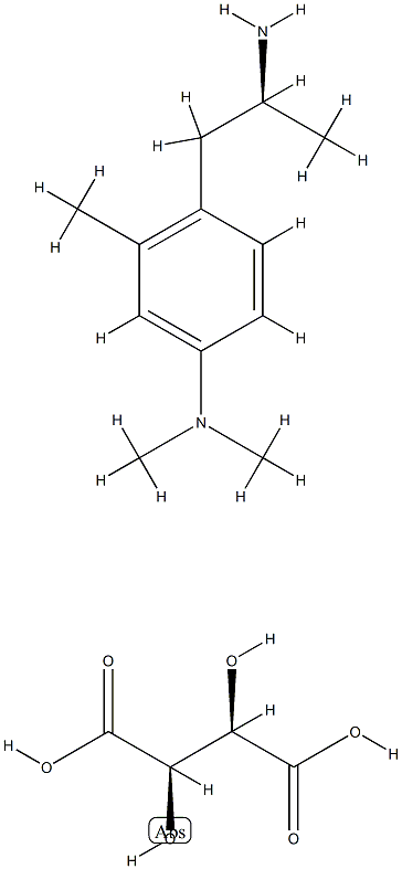 Benzeneethanamine, 4-(dimethylamino)-alpha,2-dimethyl-, (alphaS)-, (2R,3R)-2,3-dihydroxybutanedioate (1:1) 구조식 이미지
