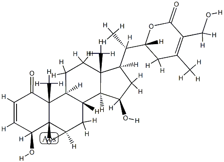 (22R)-5β,6β-Epoxy-4β,15β,22,27-tetrahydroxy-1-oxo-5β-ergosta-2,24-dien-26-oic acid δ-lactone 구조식 이미지