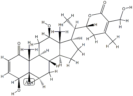 (22R)-5β,6β-Epoxy-4β,12β,22,27-tetrahydroxy-1-oxo-5β-ergosta-2,24-dien-26-oic acid δ-lactone 구조식 이미지