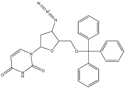 Uridine, 3'-azido-2',3'-dideoxy-5'-O-(triphenylMethyl)- Structure