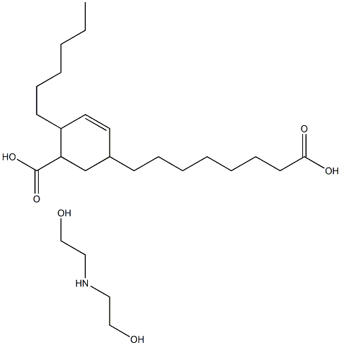 5(or 6)-carboxy-4-hexylcyclohex-2-ene-1-octanoic acid, compound with 2,2'-iminodiethanol (1:1) 구조식 이미지