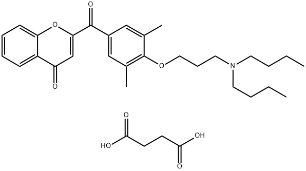 succinic acid, compound with 2-[4-[3-(dibutylamino)propoxy]-3,5-dimethylbenzoyl]-4H-1-benzopyran-4-one (1:1) Structure