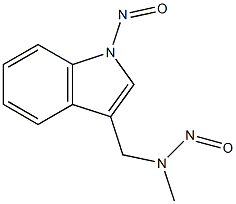 N'-nitroso-N-nitroso-N-methyl-3-aminomethylindole 구조식 이미지