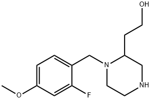 2-[1-(2-fluoro-4-methoxybenzyl)-2-piperazinyl]-1-ethanol 구조식 이미지