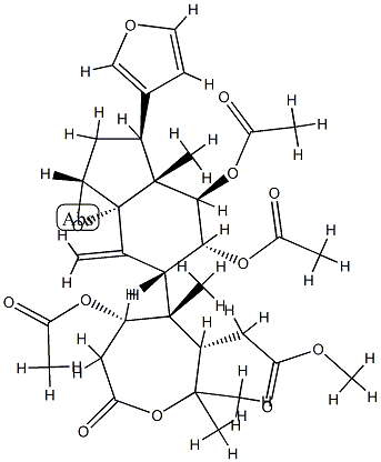 (13α,17α)-1α,11β,12α-Tris(acetyloxy)-14β,15β:21,23-diepoxy-4a,4a-dimethyl-3-oxo-A-homo-24-nor-4-oxa-6,7-seco-5β-chola-7,20,22-triene-6-carboxylic acid methyl ester Structure