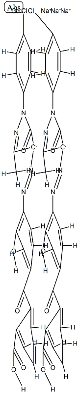 trisodium bis[2-[4-[[1-(4-chlorophenyl)-4,5-dihydro-3-methyl-5-oxo-1H-pyrazol-4-yl]azo]-3-hydroxybenzoyl]benzoato(3-)]cobaltate(3-) 구조식 이미지