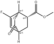 2-Oxabicyclo[2.2.2]oct-7-ene-6-carboxylicacid,7-fluoro-3-oxo-,methylester,(1R,4S,6R)-rel-(9CI) Structure