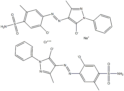 sodium bis[4-[(4,5-dihydro-3-methyl-5-oxo-1-phenyl-1H-pyrazol-4-yl)azo]-5-hydroxy-2-methylbenzene-1-sulphonamidato(2-)]chromate(1-)  Structure