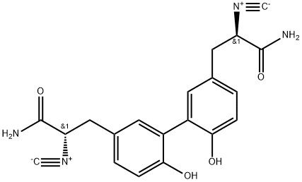 (αR,α'S)-6,6'-Dihydroxy-α,α'-diisocyano[1,1'-biphenyl]-3,3'-dipropionamide Structure