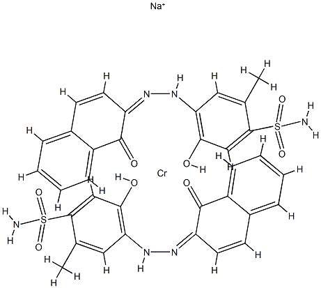 sodium bis[5-hydroxy-4-[(1-hydroxy-2-naphthyl)azo]-2-methylbenzene-1-sulphonamidato(2-)]chromate(1-) 구조식 이미지