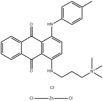 [3-[[9,10-dihydro-9,10-dioxo-4-(p-toluidino)-1-anthryl]amino]propyl]trimethylammonium chloride, compound with zinc chloride 구조식 이미지