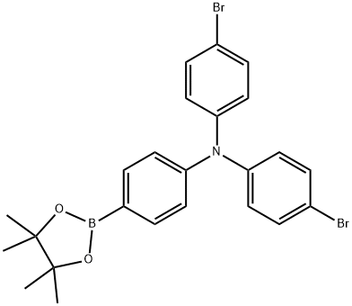 <i>N</i>,<i>N</i>-Bis(4-bromophenyl)-4-(4,4,5,5-tetramethyl-1,3,2-dioxaborolan-2-yl)aniline Structure