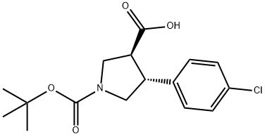 Boc-trans-DL-b-Pro-4-(4-클로로페닐)-OH 구조식 이미지