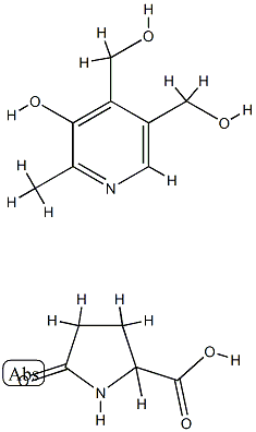 5-oxo-DL-proline, compound with 5-hydroxy-6-methylpyridine-3,4-dimethanol (1:1) 구조식 이미지