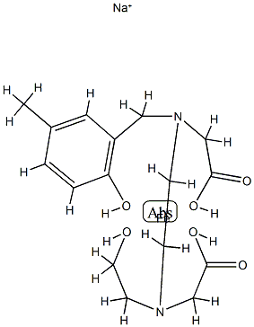 sodium [N-[2-[(carboxymethyl)(2-hydroxyethyl)amino]ethyl]-N-[(2-hydroxy-5-methylphenyl)methyl]glycinato(4-)]ferrate(1-) Structure