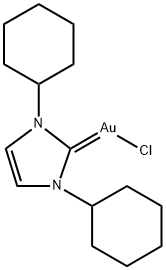 Chloro[1,3-bis(cyclohexyl)2H-imidazol-2-ylidene]gold(I), 98% Structure