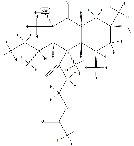 (2S,3R,4R,4aα,8aβ)-4-[3-(Acetyloxy)-1-oxopropyl]-3,4,4a,5,6,7,8,8a-octahydro-2β,7β-dihydroxy-2α,4,5α,7α-tetramethyl-3-[(R)-1-methylpropyl]-1(2H)-naphthalenone 구조식 이미지