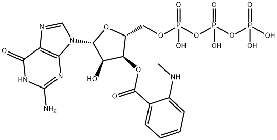 2'(3')-O-(N-methyl)anthraniloylguanosine 5'-triphosphate Structure