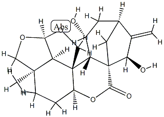 1-Deoxo-10,13-dideoxy-10α,21-epoxy-1α,5β-dihydroxyenmein 구조식 이미지