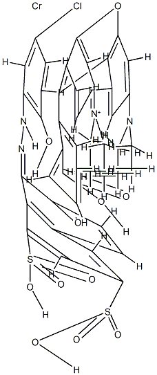 9-(2-carboxyphenyl)-3,6-bis(diethylamino)xanthylium [8-[(5-chloro-2-hydroxyphenyl)azo]-7-hydroxynaphthalene-1,3-disulphonato(4-)]chromate(1-) Structure