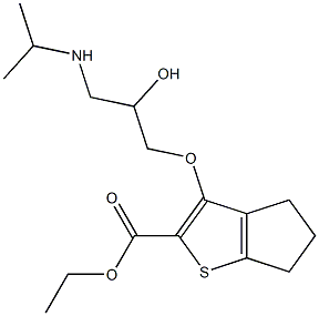 ethyl 6-[2-hydroxy-3-(propan-2-ylamino)propoxy]-8-thiabicyclo[3.3.0]oc ta-6,9-diene-7-carboxylate Structure