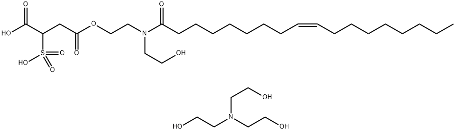 4-[2-[(2-hydroxyethyl)(1-oxooleyl)amino]ethyl] hydrogen 2-sulphosuccinate, compound with 2,2',2''-nitrilotri[ethanol] (1:2) Structure