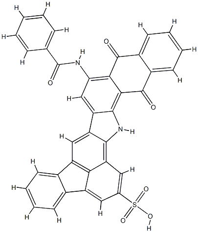 N-(16,17-dihydro-5,17-dioxo-5H-fluorene[1,9-ab]naphtho[2,3-i]carbazol-6-yl)benzamide, monosulpho derivative Structure