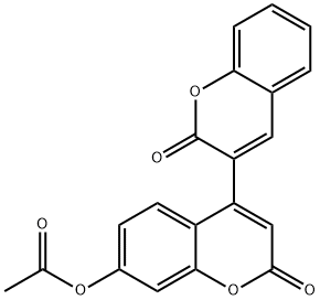 2,2'-dioxo-2H,2'H-3,4'-bichromen-7'-yl acetate 구조식 이미지