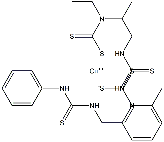 Copper, [[(phenylamino)thioxomethyl]amino]methyl diethylcarbamodithioate complexes Structure