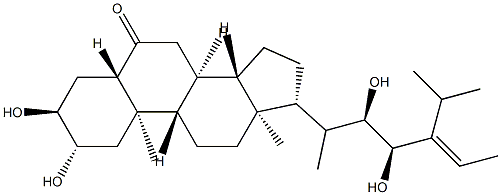 (22R,23R,24E)-2α,3α,22,23-Tetrahydroxy-24-ethylidene-5α-cholestan-6-one 구조식 이미지