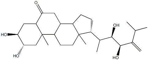 (22R,23R)-2α,3α,22,23-Tetrahydroxy-5α-ergost-24(28)-en-6-one Structure