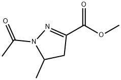 -delta-2-3-Pyrasolinecarboxylic  acid,  1-acetyl-5-methyl-,  methyl  ester  (3CI) Structure